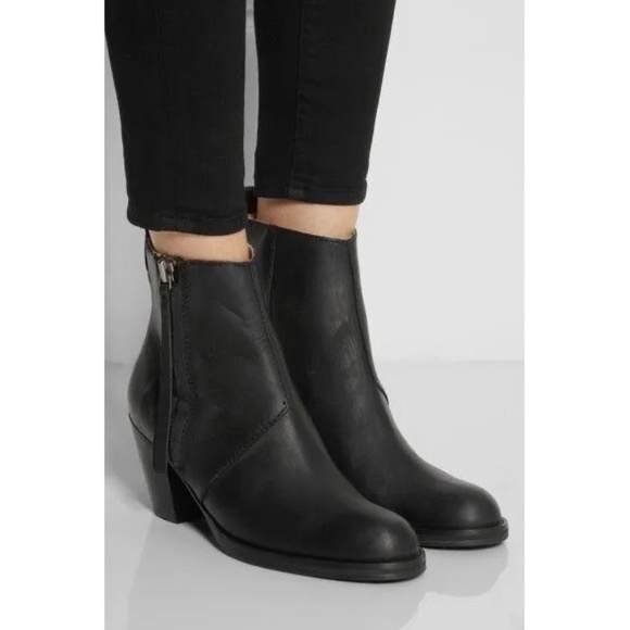 Acne Studios Pistol Boots Black Leather Ankle Booties EU 37 - Picture 13 of 14